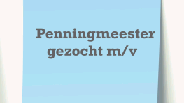 penningmeester gezocht